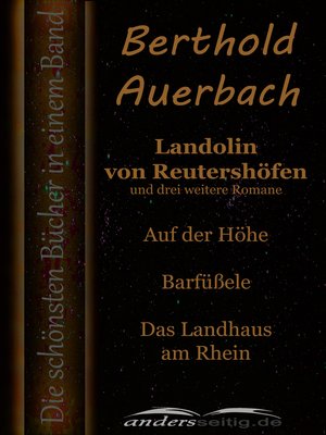 cover image of Landolin von Reutershöfen und drei weitere Romane
